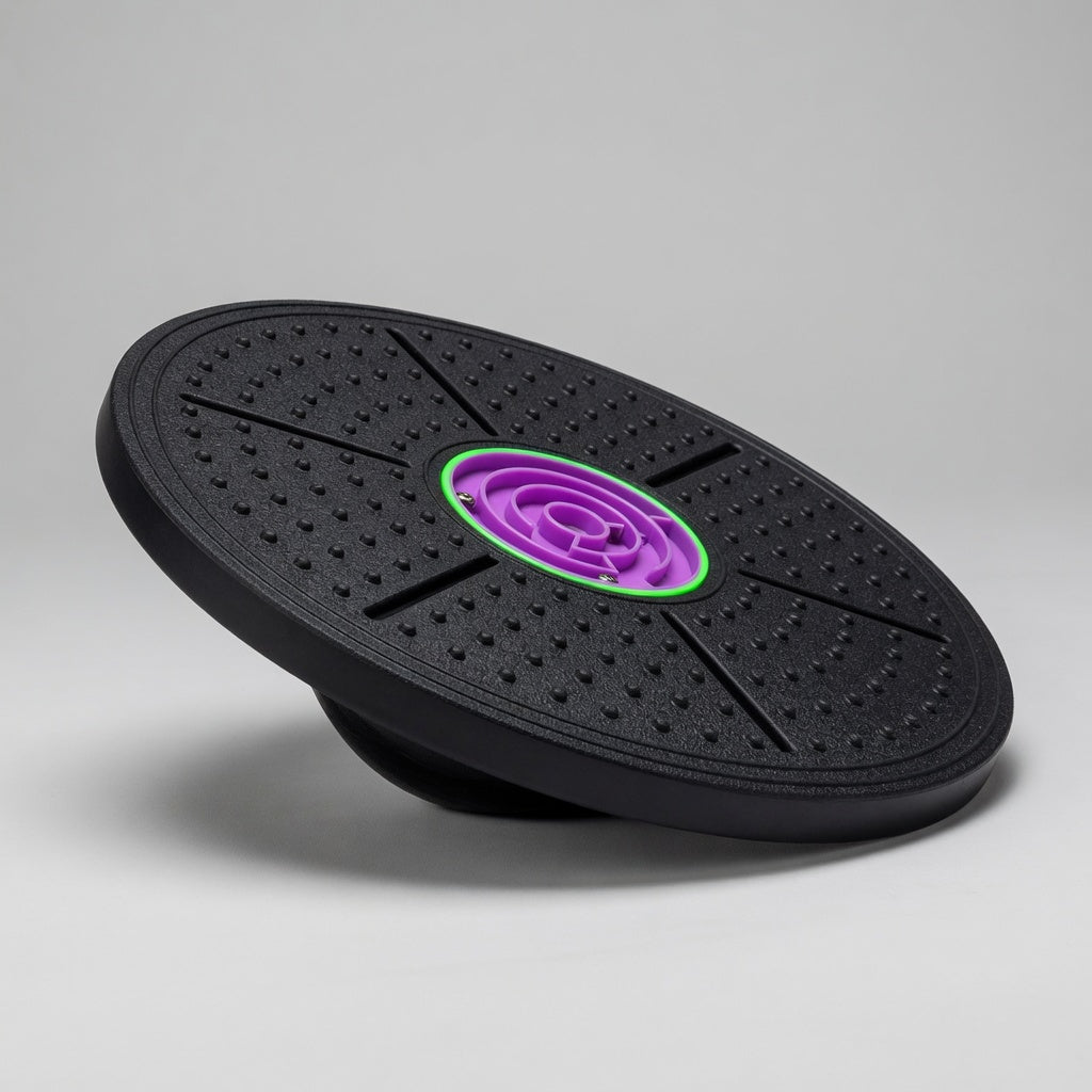 Balance board trainer with textured non-slip surface for home fitness and stability training